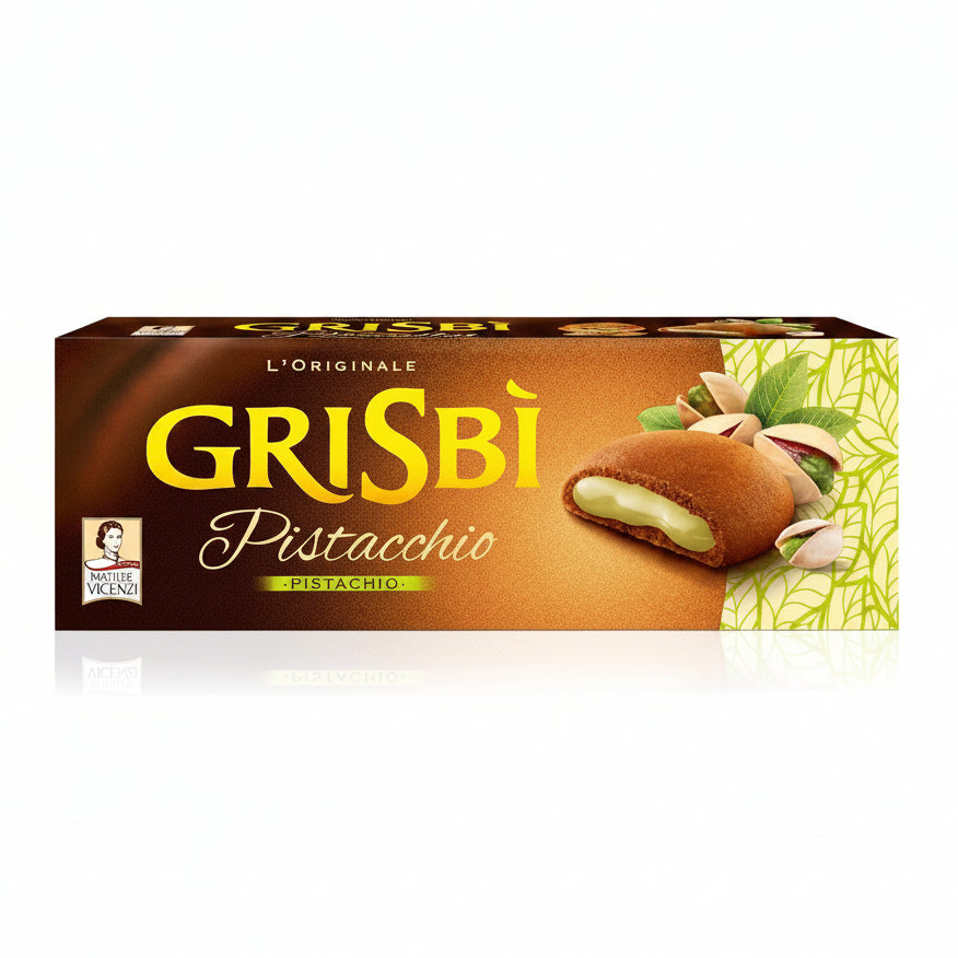 Matilde Vicenzi Grisbì Pistacchio - L'Originale - Biscotti Frollini Ripieni di Crema al Pistacchio