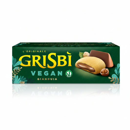 Grisbì Vegan Gianduia - L'Originale - Frollini Ripieni con Crema Gianduia 100% Vegetale