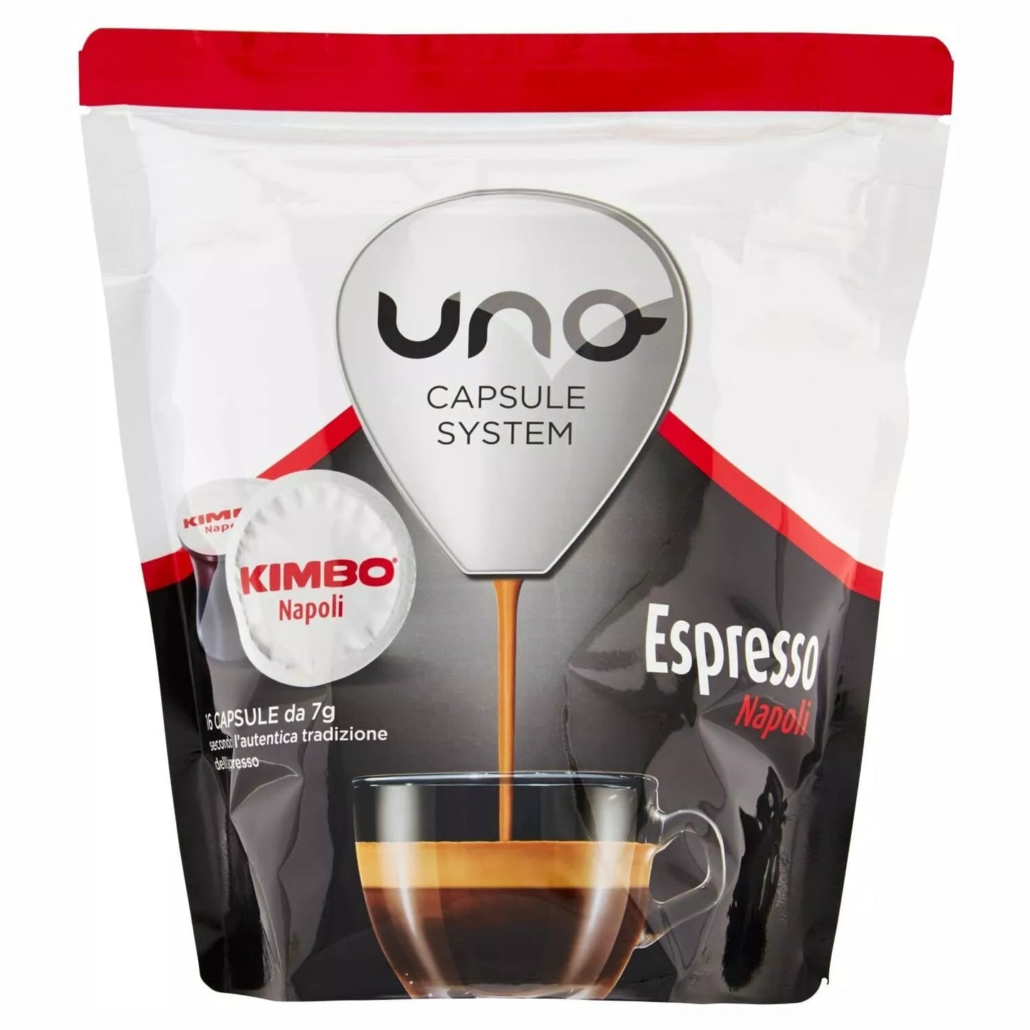 Kimbo Espresso Napoli Capsule Sistema Uno Capsule System - Confezione da 16 Capsule (7g)