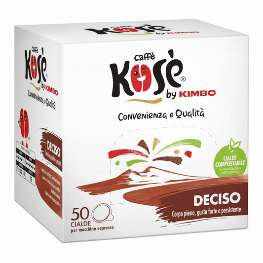 Kosè by Kimbo Deciso Cialde Caffè Compostabili ESE 44 mm - Confezione da 50 Cialde