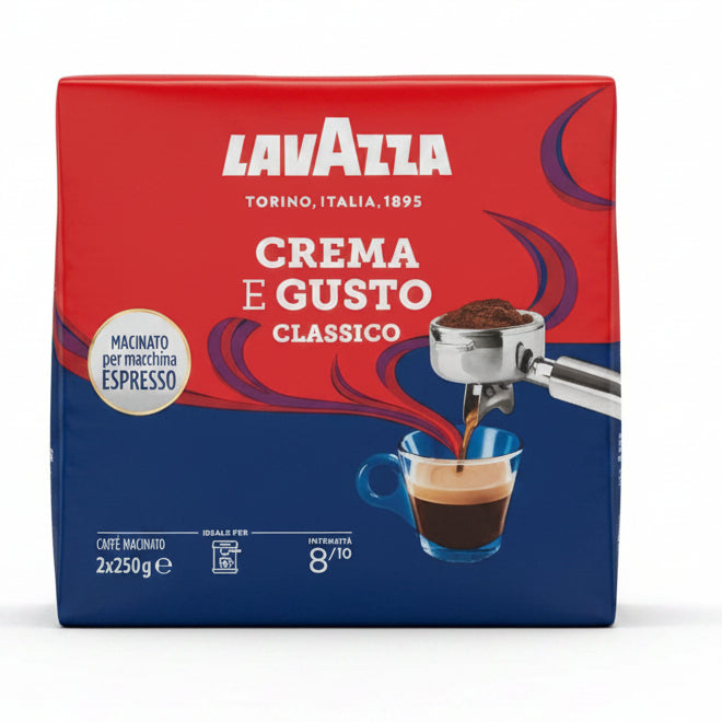 Lavazza Crema e Gusto Classico Caffè Macinato per Macchina Espresso - Confezione Bipack 2x250g (500g)