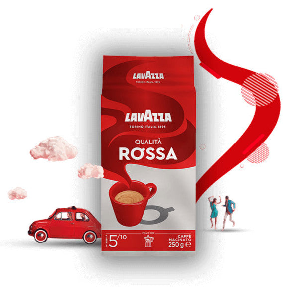 Lavazza Qualità Rossa Caffè Macinato per Moka - Confezione Sottovuoto da 250g