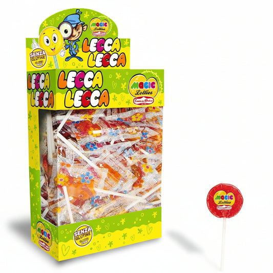 Magic Lollies Lecca Lecca - Box Espositore con 200 Lecca Lecca Assortiti Senza Glutine