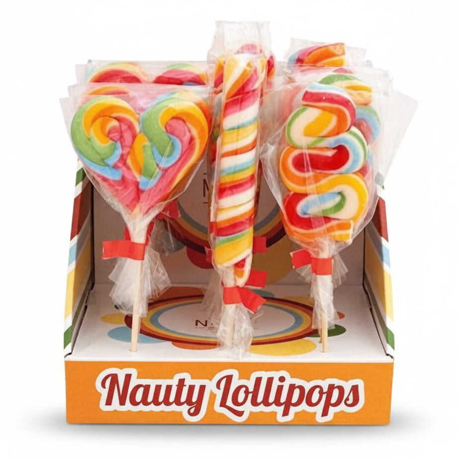 Nauty Lollipops - Box Espositore con 24 Lecca Lecca Colorati Assortiti