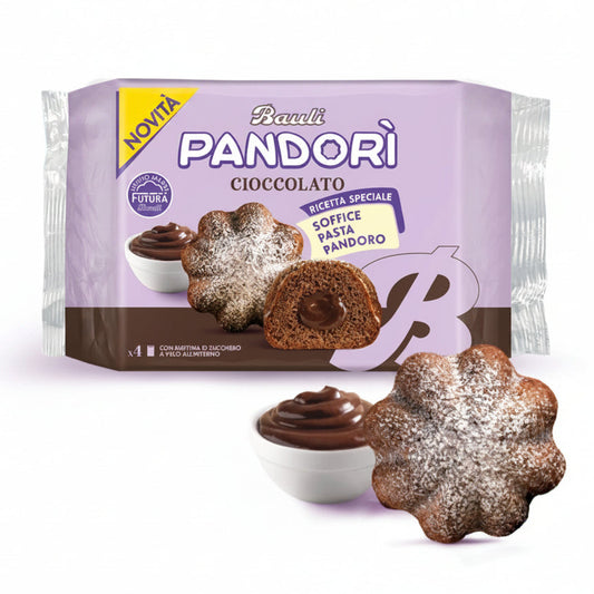 Bauli Pandorì Cioccolato - Merendine Monoporzione al Gusto Pandoro con Crema e Zucchero a Velo