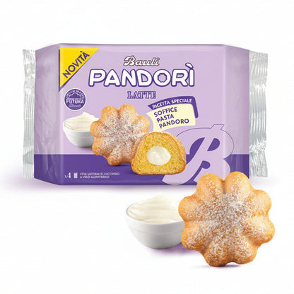 Bauli Pandorì Latte - Merendine Monoporzione al Gusto Pandoro con Crema al Latte e Zucchero a Velo