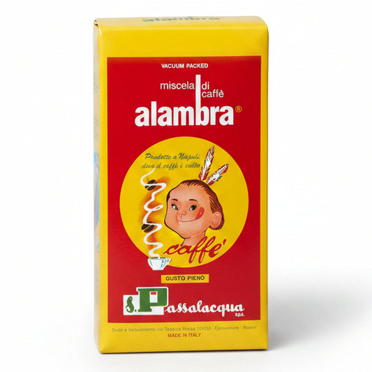 Passalacqua Alambra Caffè Macinato - Confezione Sottovuoto da 250g (Gusto Pieno)