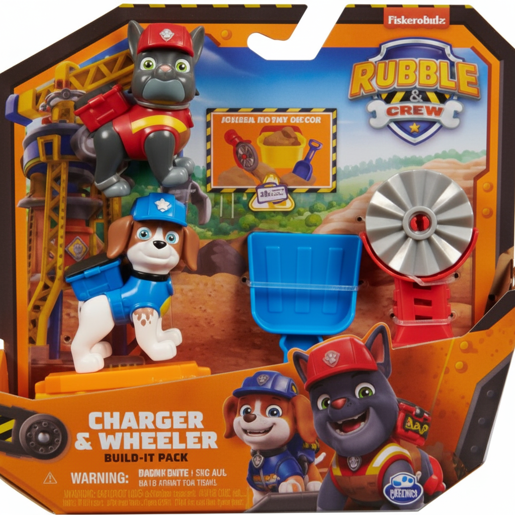 Rubble & Crew Charger & Wheeler Build-It Pack - Set Personaggi e Accessori Spin Master