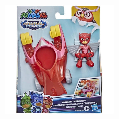 Confezione del set PJ Masks Animal Power Owl Glider, con l'action figure di Gufetta e il veicolo a tema gufo inclusi nella scatola originale Hasbro