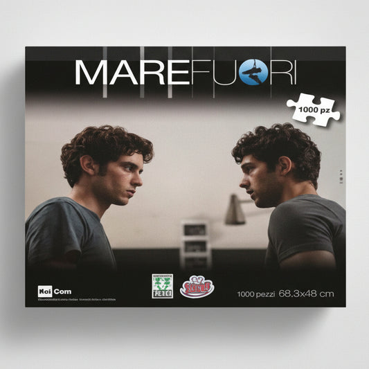 Confezione del puzzle Mare Fuori da 1000 pezzi con la grafica ufficiale della celebre serie televisiva italiana