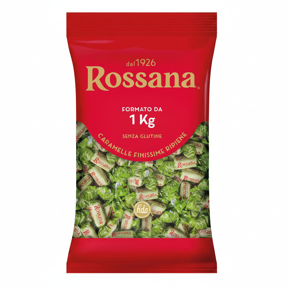 Caramelle Rossana al Pistacchio Fida - Busta Scorta 1 Kg Caramelle Finissime Ripiene