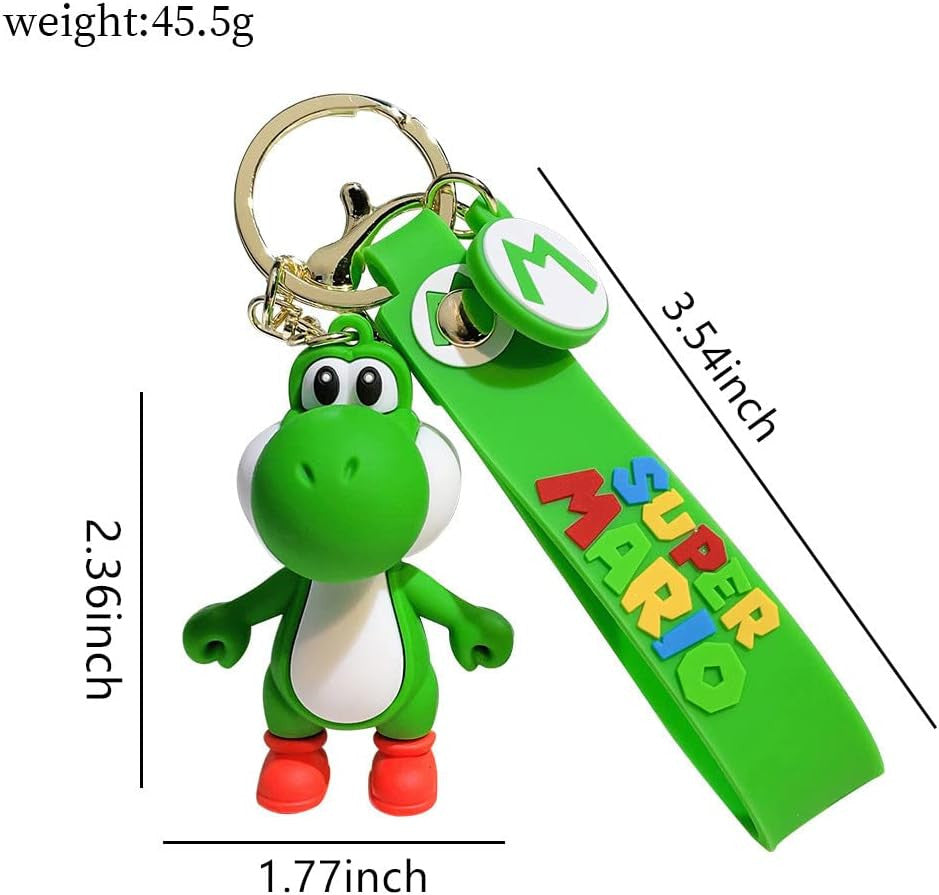 Super Mario Yoshi Verde - Portachiavi in Silicone 3D con Ciondolo