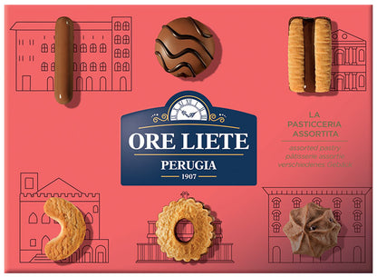 Ore Liete Perugia 450 g- La Pasticceria Assortita in Confezione Regalo Rossa