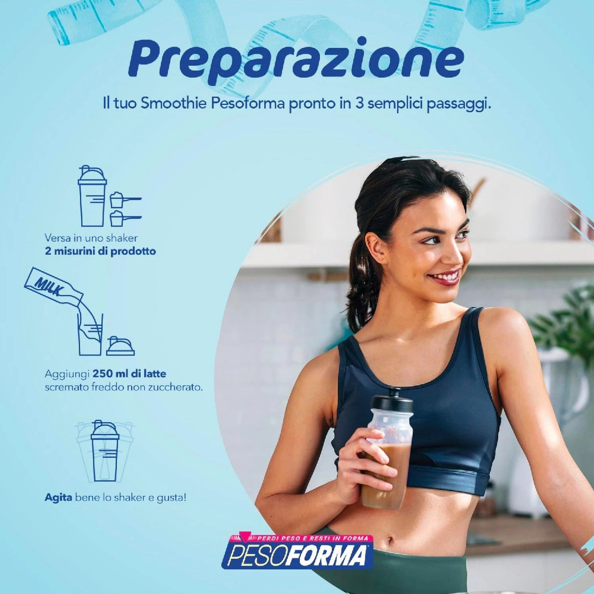 Pesoforma Choco Smoothie - Pasto Sostitutivo in Polvere al Cioccolato (16 Pasti)