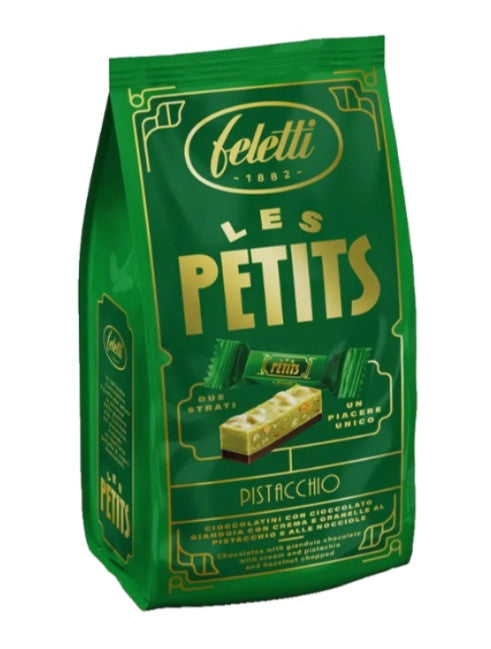 Feletti Les Petits Pistacchio - Cioccolatini con Cioccolato Gianduja, Crema al Pistacchio e Granella di Nocciole 120g