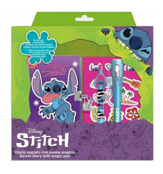 Stitch - Diario Segreto con Penna Magica ad Inchiostro Invisibile e Lucchetto