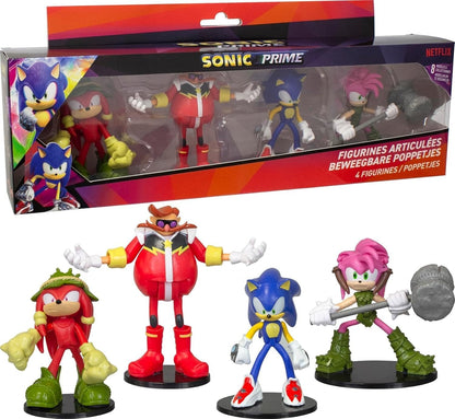 Sonic Prime - Multipack 4 Action Figure Articolate Set Personaggi da Collezione