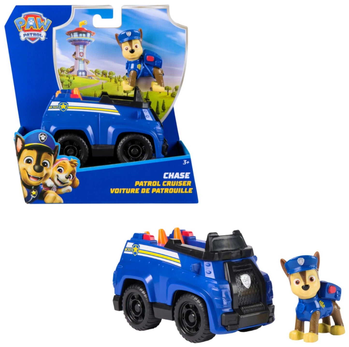 Paw Patrol Chase Patrol Cruiser - Veicolo con Personaggio Spin Master