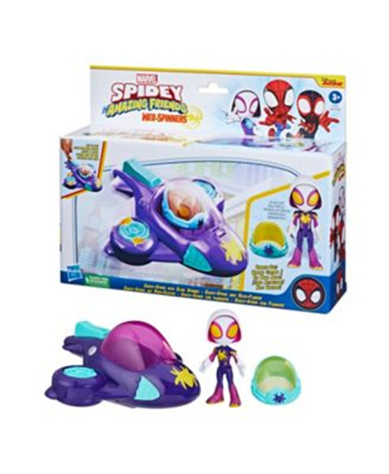 Spider Ghost Web-Spinners with Glide Spinner Vehicle e Action Figure - Spidey and His Amazing Friends (Hasbro)