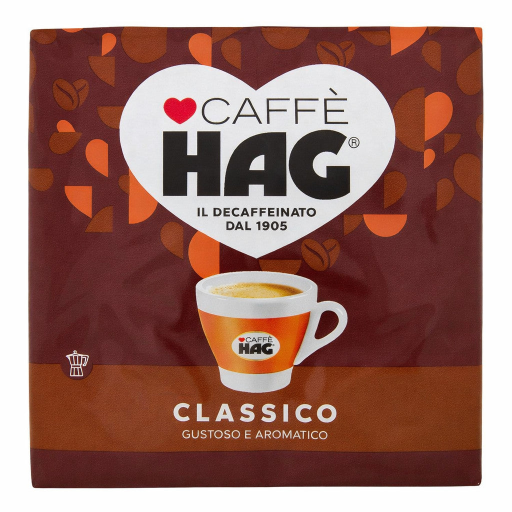 HAG Classico Caffè Macinato Decaffeinato per Moka - Confezione da 250g
