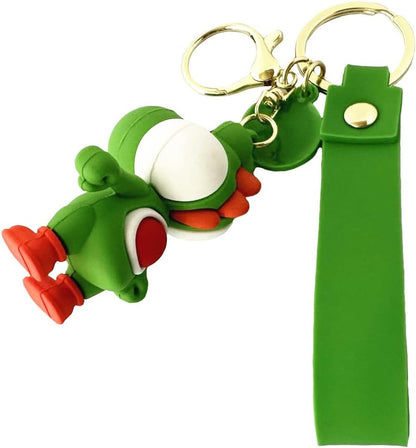 Super Mario Yoshi Verde - Portachiavi in Silicone 3D con Ciondolo