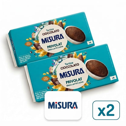 Misura Privolat - Tortine al Cioccolato Senza Latte e Uova - Confezione Scorta