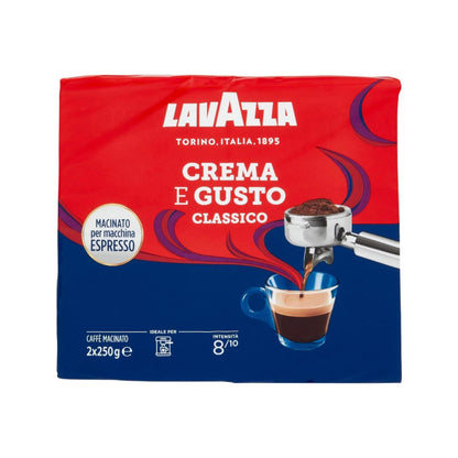 Lavazza Crema e Gusto Classico Caffè Macinato per Macchina Espresso - Confezione Bipack 2x250g (500g)