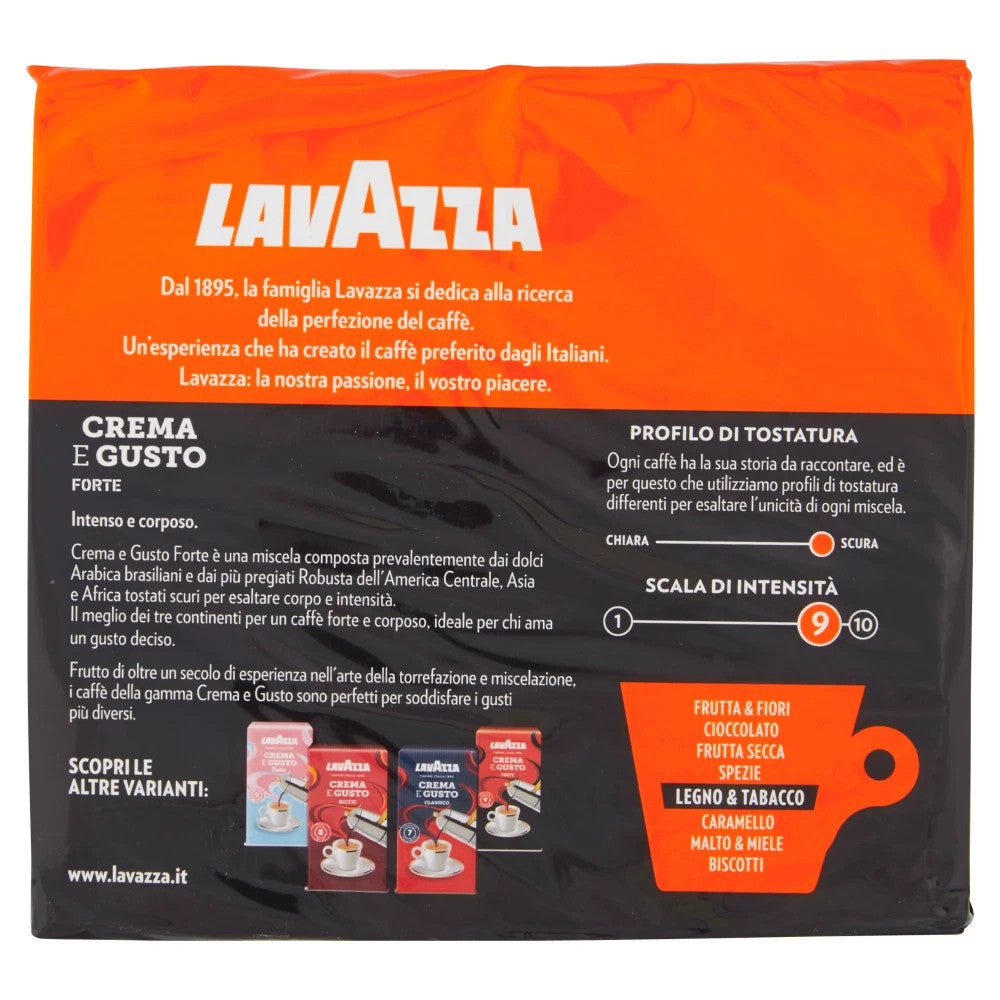 Lavazza Crema e Gusto Forte Caffè Macinato per Moka - Confezione Sottovuoto