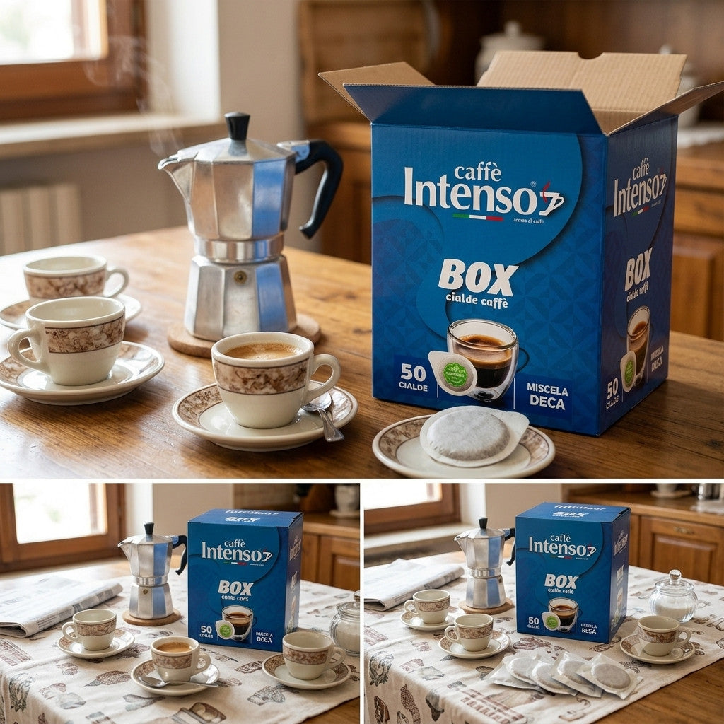 Caffè Intenso Miscela Deca Cialde Compostabili ESE 44 mm - Confezione da 50 Cialde