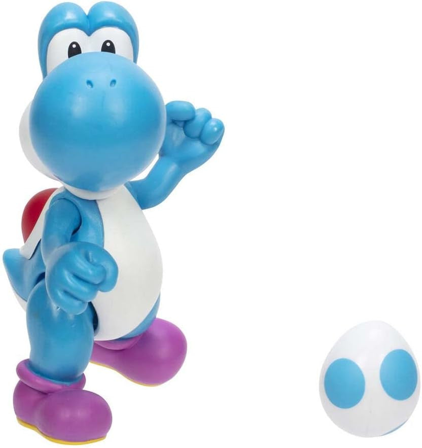 Super Mario - Light-Blue Yoshi with Egg Action Figure
