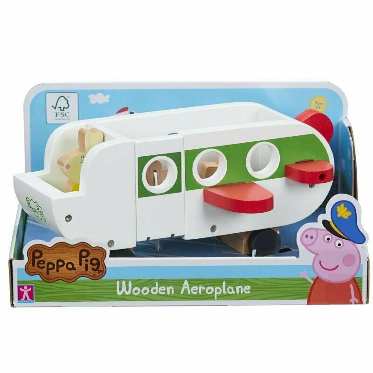 Peppa Pig Aeroplano di Legno - Giocattolo FSC con Personaggio