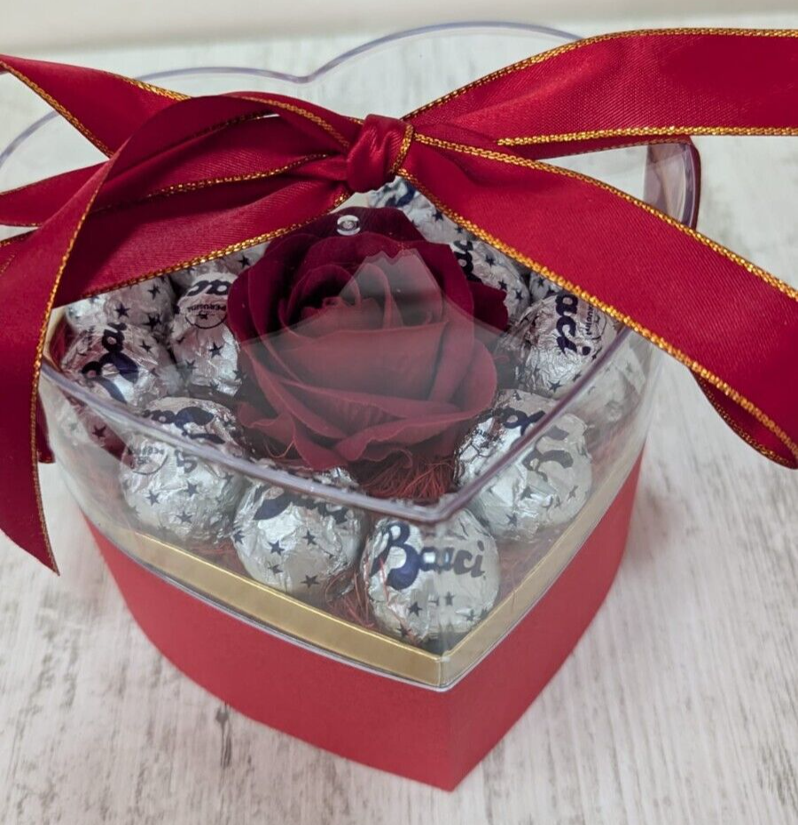 Scatola Plexiglass ROSA Velluto e Cioccolatini
