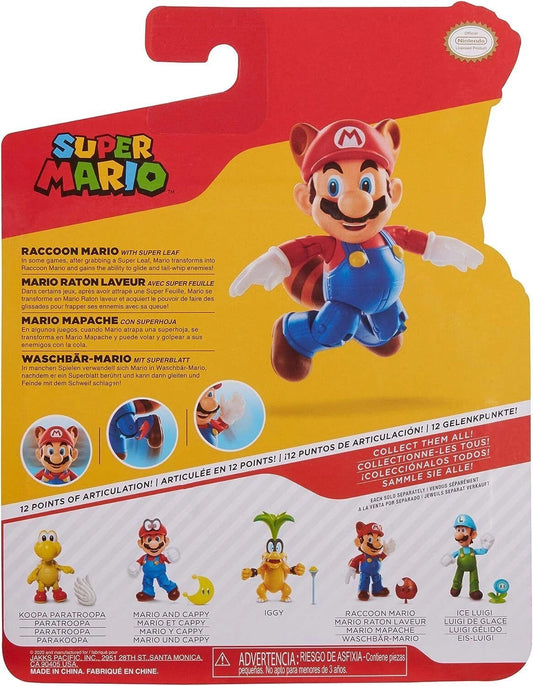 Super Mario with Super Leaf Action Figure 4 Inch - Super Mario (Jakks Pacific)