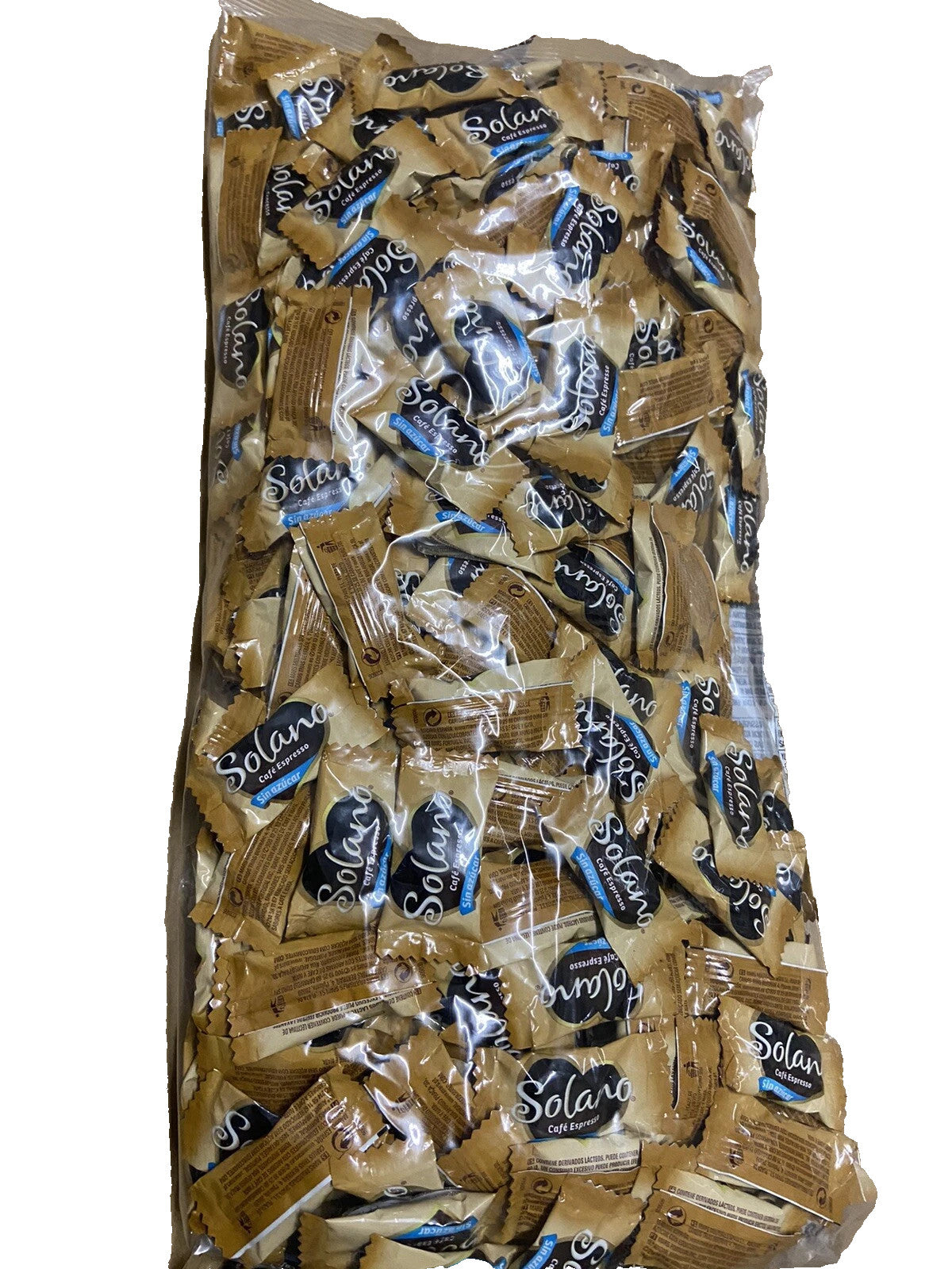 Caramelle Solano Caffè Espresso Senza Zucchero - Busta 1 kg Caramelle Dure Incartate