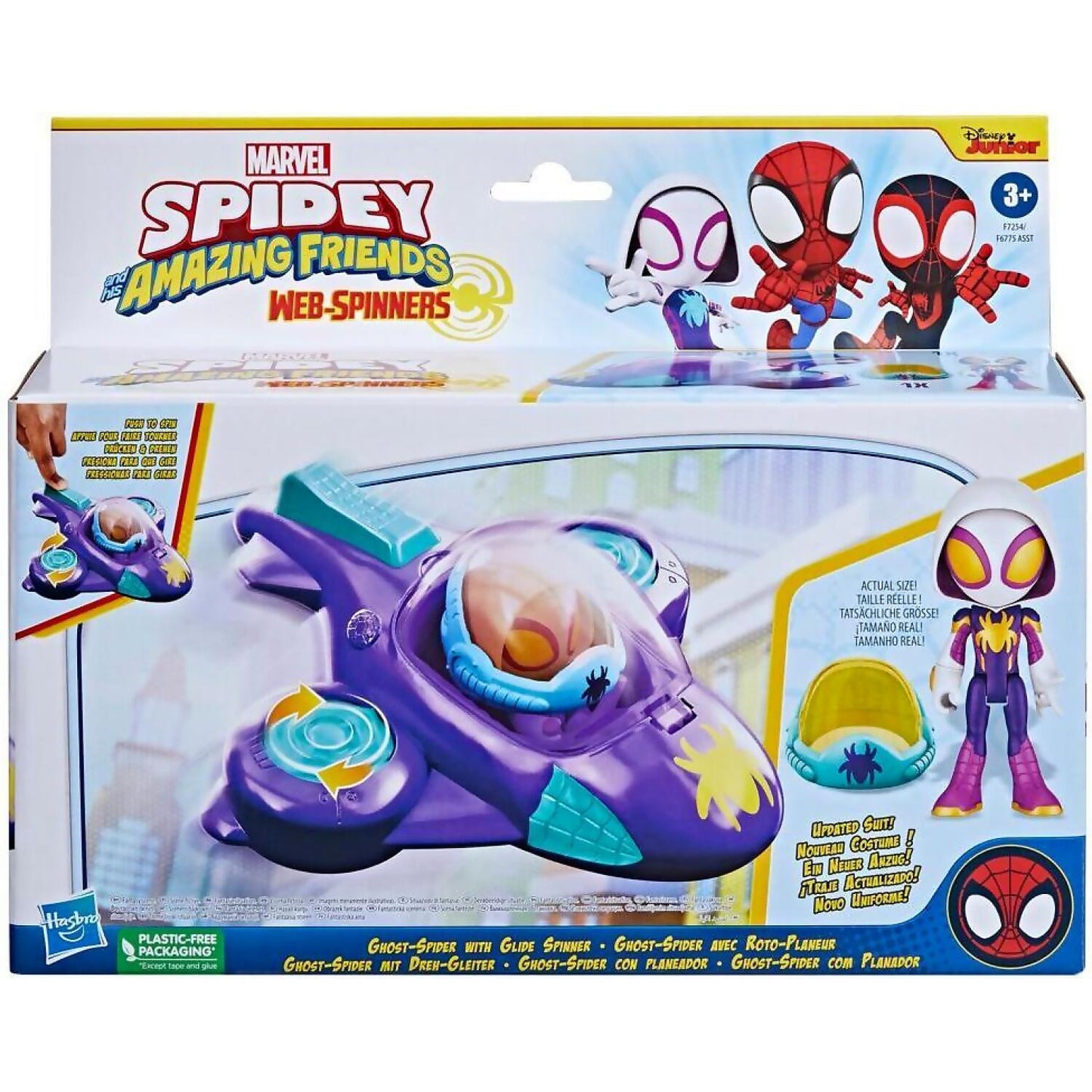 Spider Ghost Web-Spinners with Glide Spinner Vehicle e Action Figure - Spidey and His Amazing Friends (Hasbro)