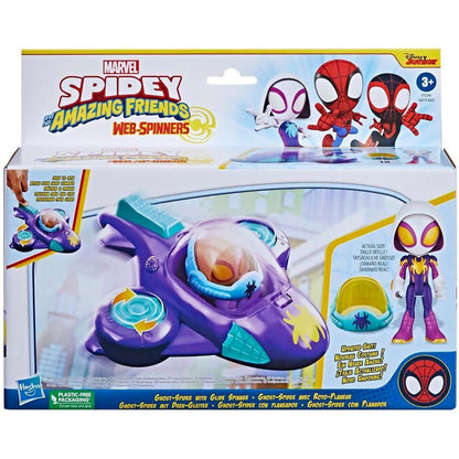 Spider Ghost Web-Spinners with Glide Spinner Vehicle e Action Figure - Spidey and His Amazing Friends (Hasbro)