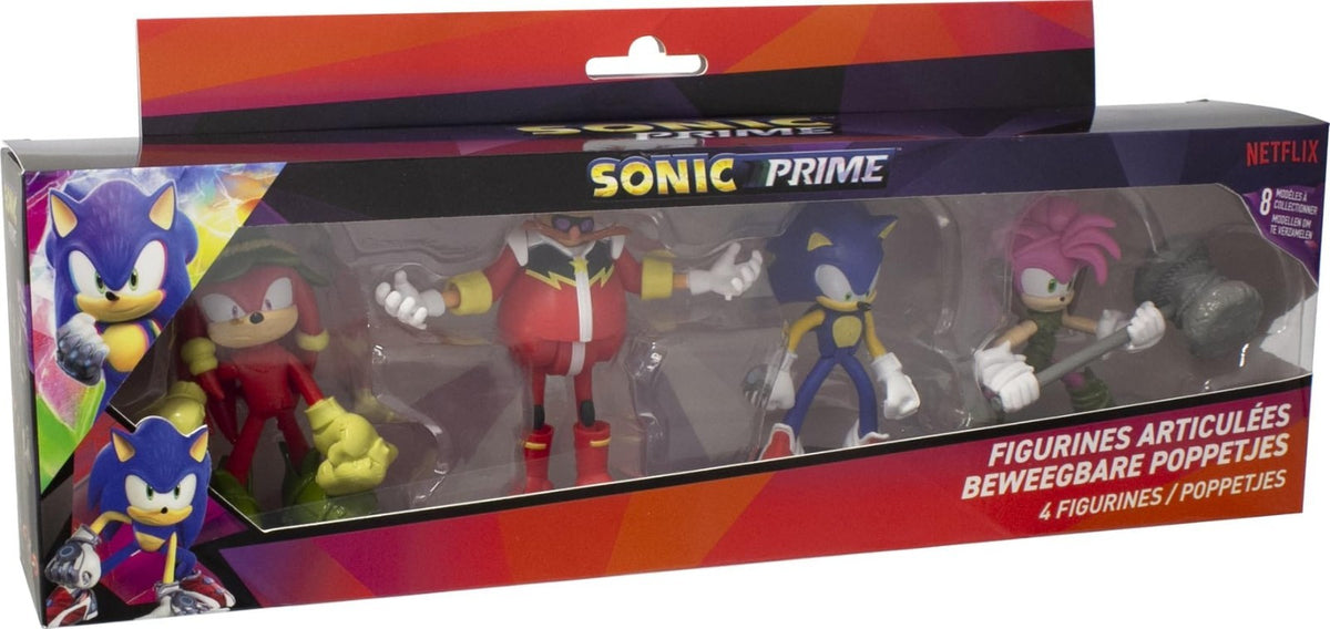 Sonic Prime - Multipack 4 Action Figure Articolate Set Personaggi da Collezione