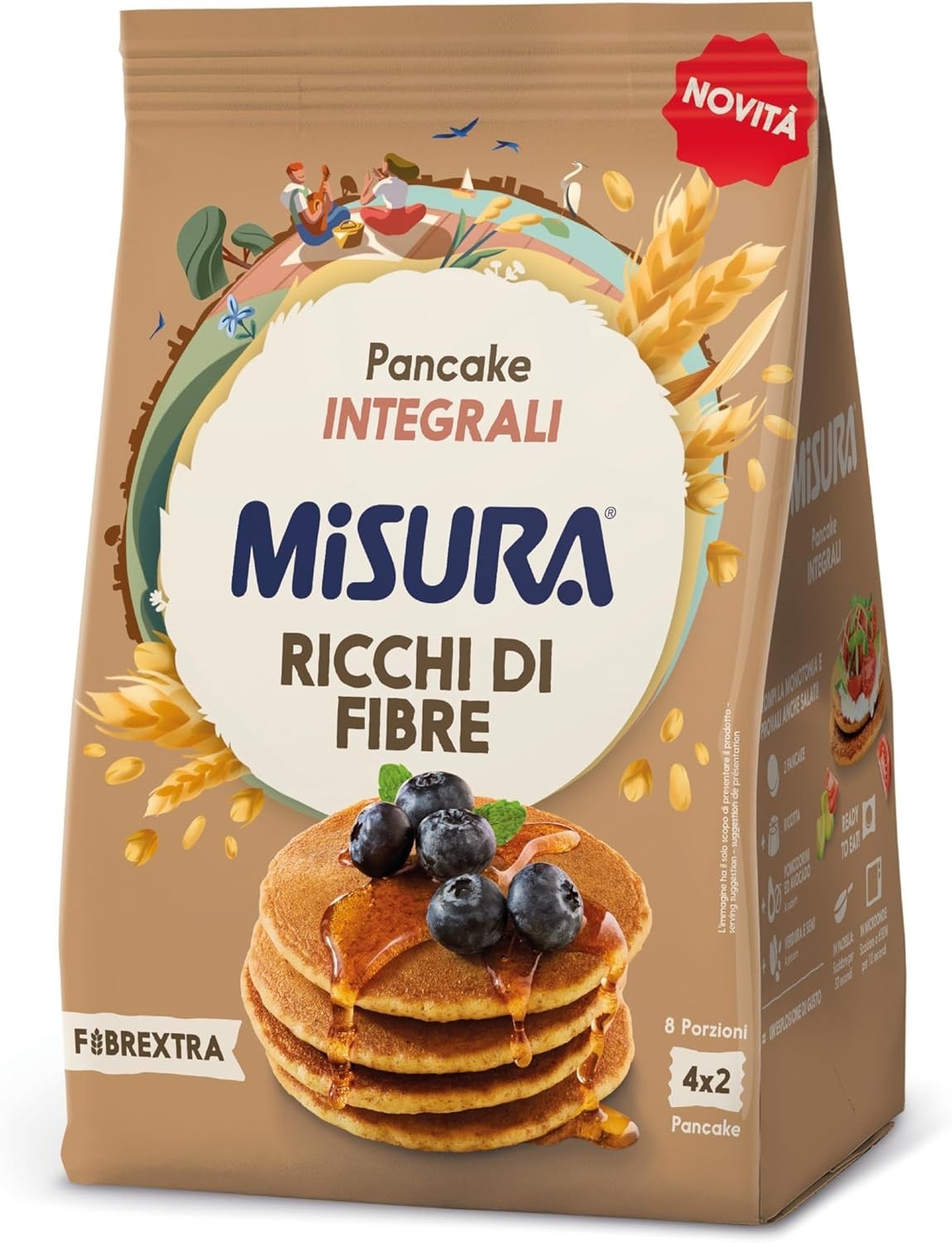 Misura - Pancake Integrali Ricchi di Fibre (Fibrextra Confezione da 8 Porzioni)