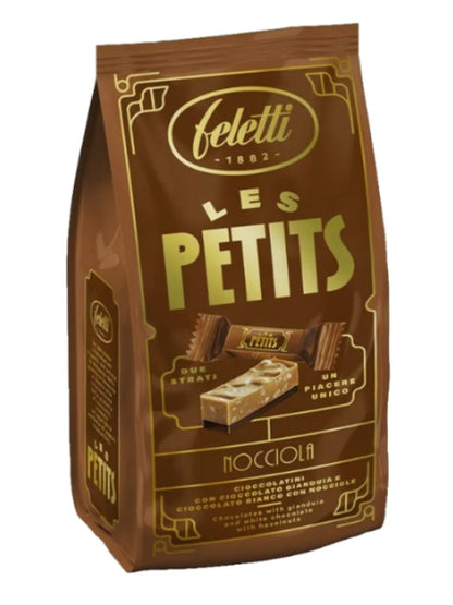 Feletti Les Petits Nocciola - Cioccolatini con Cioccolato Gianduja e Cioccolato Bianco con Nocciole 120g