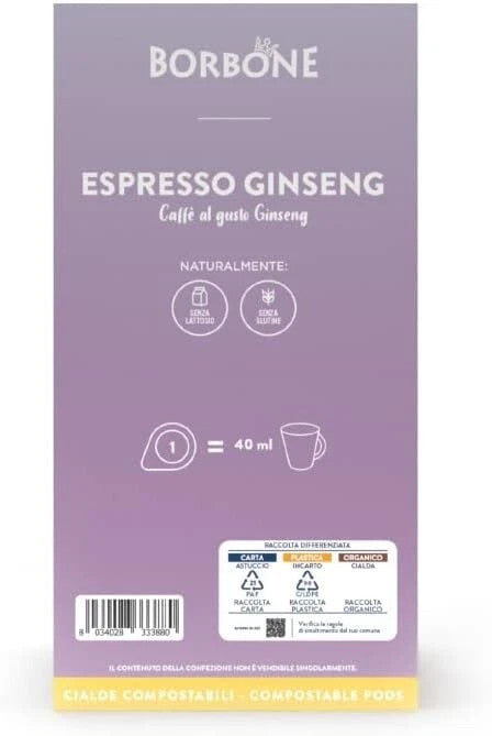 Borbone Cialde Caffè Espresso Ginseng Compostabili ESE 44 mm - Confezione da 18 Cialde