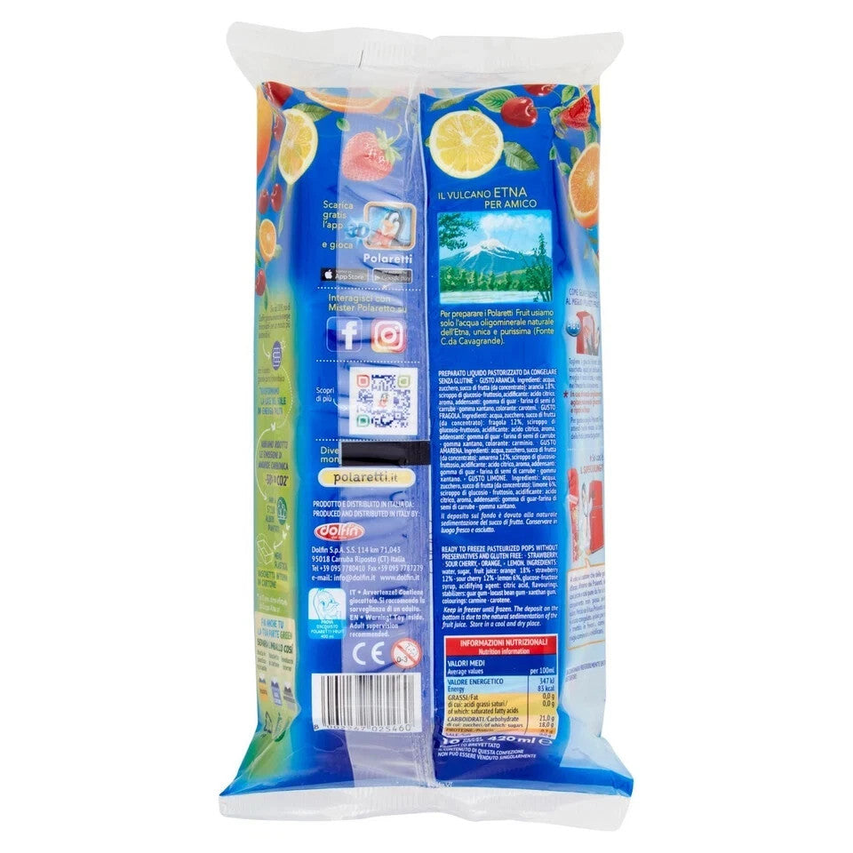 Polaretti Ghiaccioli Frutta 10 pz Senza Glutine Dolfin Fruit