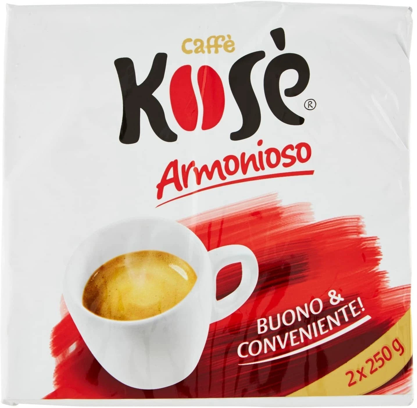 Kosè Armonioso Caffè Macinato per Moka - Confezione Bipack 2x250g (500g)