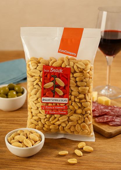 EuroCampania Idea Snack 250 gr - Arachidi Pelate e Salate in Bustina