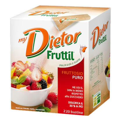 My Dietor Fruttil - Edulcorante in Bustine con Fruttosio e Ciclammato - Confezione da 220 Pezzi
