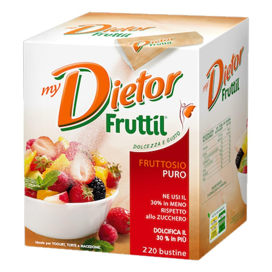 Dietor Fruttil - Edulcorante in Bustine con Fruttosio e Ciclammato - Confezione da 220 Pezzi