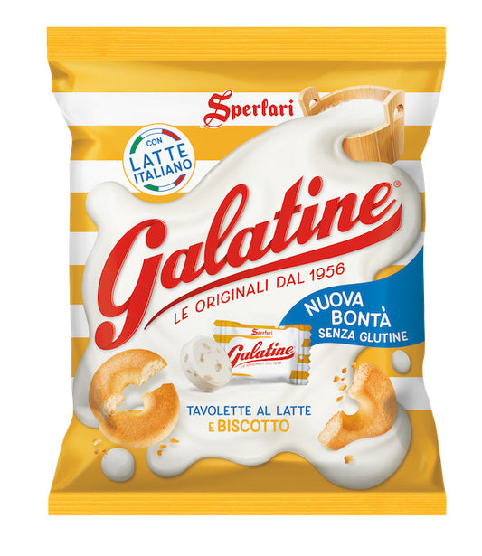 Galatine Latte e Biscotto - Busta 115 gr Latte con Granella di Biscotto Senza Glutine