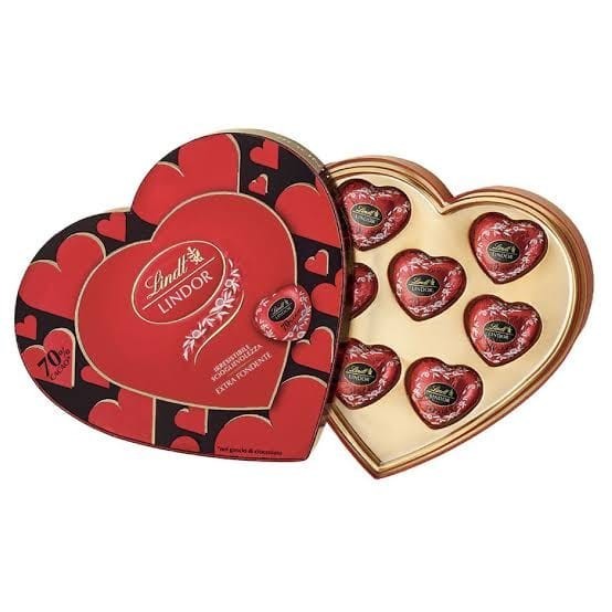 Lindt Lindor Scatola Regalo Cuore Cioccolatini Cioccolato Fondente SCAD. 11.2026