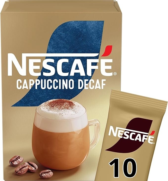Nescafé Cappuccino Decaf Solubile - Confezione da 10 Buste Monodose