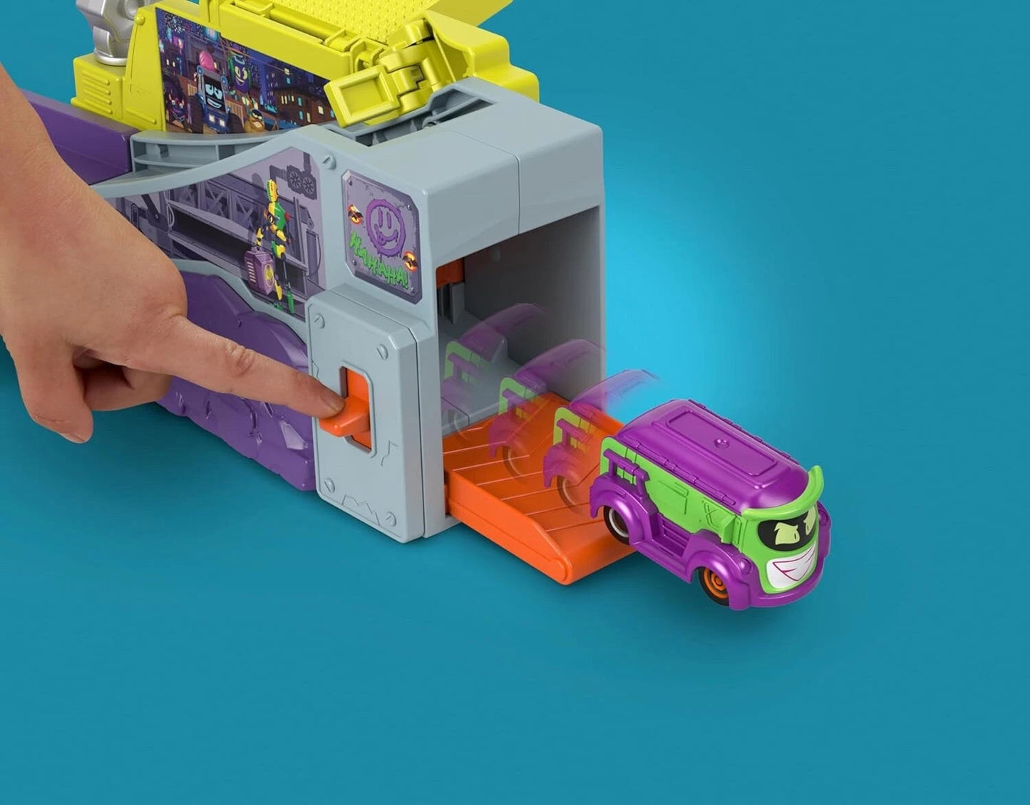 Batwheels Legion of Zoom Launching HQ - Playset Pista con Veicolo Fisher-Price