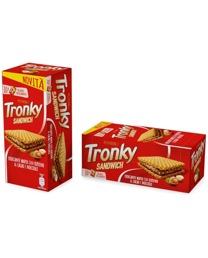 Ferrero Tronky Sandwich - Croccante Wafer con Ripieno al Cacao e Nocciole - Confezione da 10 Pezzi